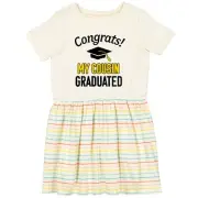 Inktastic Congrats! My Cousin Graduated With Cap Toddler Dress School Cousins