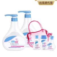 在飛比找PChome24h購物優惠-施巴 Sebamed 嬰兒泡泡浴露+小熊旅行2+1促銷組