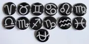 Zodiac 13 Pack, Astrology, Zodiac, Star Sign Pin-back Badge Button. 1.25 inch