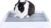 RUBYHOME Super Large Rabbit Litter Box With Grate, Potty Box for Cage, Extra Large Bunny Restroom Tray Toilet