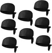 [JEWEDECO] 8pcs Unisex Chef Hats for Men and Women Japanese Style Cooking Caps Comfortable Material Prevent Hair Contamination for Restaurants Cafes and Culinary Schools Black