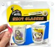 2pk Funny Shot Glass Gift Set "Over The Hill" Novelty GaG Prank Joke Retirement