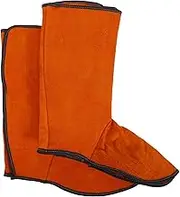 2pcs Fire Resistant Leather Welding Shoe Covers Heat Insulating Gaiters for Welders Lightweight Protective Boot Covers Against Sparks and Abrasion Safe and Convenient