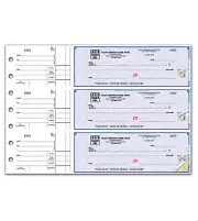 3-On-A-Page High Security 1 Part Business Size Checks - NEBS / Deluxe - 53221DS