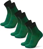 [DANISH ENDURANCE] Lightweight Merino Hiking Socks, Warm Outdoor & Trekking Socks, Wool Socks, Merino Wool Socks, Lightly Padded, Anti-Blister, Unisex, for Men & Women, 3 Pairs, Green, 8-10 US