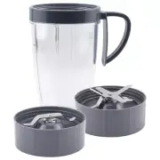 24 oz Cup, Extractor Blade & Flat Blade for NutriBullet NB-101B NB-101S NB-201