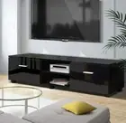 140cm High Gloss TV Entertainment Unit TV Cabinet Stand Storage Shelf Black