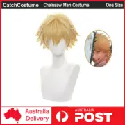 Chainsaw Man Denji Cosplay Costume Wig Mens Anime Halloween Golden Short Hair