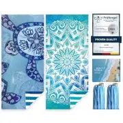 Beach Towels Oversized - 2 Pack 71"x 39" 250GSM 2 Pack Flower and Turtle