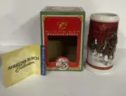Budweiser Holiday Stein "25Th Anniversary" Christmas Stein 2004 New