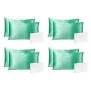 4PK Royal Comfort Mulberry Silk Pillowcase Twin Pack Pillow Cover 51x76cm Mint