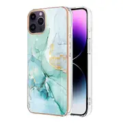 For Apple iPhone 14 Pro Max Case Hard back Marble Pattern Slim Design Enhanced Camera and Screen Protection Girls and Women Cover (Green)