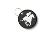 Keychain keyring patch print double sided horse gallop rider