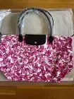 Authentic Longchamp Le Pliage Pink Florals Large Canvas Tote