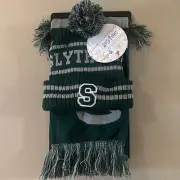Harry Potter Beanie Hat and Scarf Set Slytherin New With Tag