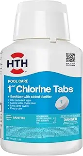 HTH 42047 Swimming Pool Care 1" Chlorine Tabs, Swimming Pool Chlorinating Sanitizer, 5lb