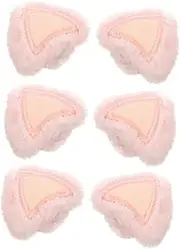 Cute Rabbit Ear Hairpin Clip 6 Pack Plush Cat Ears Headwear DIY Bunny Ear Headband for Easter Party Pink for Women Girls