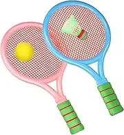 MUELODSIC 1 Set Badminton Racket Rackets Balls Comfortable Grip Eye Catching Design for Young Players Safe for Outdoor Sports and Training Activities