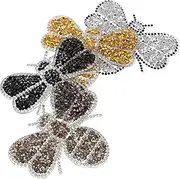 ROMISBABA Versatile Bee Rhinestone Iron-on Patches 4 Pieces for Outfits Shoes Bags Adhesive Decor