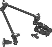 Denash Articulating Arm Phone Mount, 22.4in Adjustable Articulating Arm 360 Degree Rotation Antislip 1/4in 3/8in Screws for Microphone