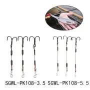Pike Lure Tool Treble Hooks Pike Stinger Random Color Set Stainless Steel Best