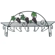 NEW Collections ETC Wine Rack Grape Wall Mounted Metal Wine Shelf Glass Holder