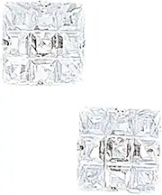 [JewelryWeb] 14k White Gold 10x10mm 9 Segment Square CZ Simulated Diamond Light Prong Set Earrings Stud Earring for Women