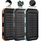 900000mAh Portable Solar Panel 2USB LED External Battery Power Bank Pack Charger