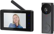 Wireless Video Door Phone with Doorbell, 4.3 Inch Duplex Intercom, Two-Way Audio, Video Calling, Voice Changing,