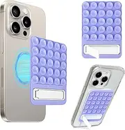 Magnetic Suction Phone Grippy for MagSafe Case, Silicone Sticky Mount for iPhone 12/13/14/15/16 Pro Max/Pro/Plus/Mini, Hands-Free Selfie/Video for TikTok Creator/Influencer, Purple