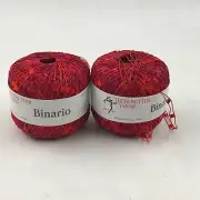 YARN - TRENDSETTER BINARIO #103 RIO REDS YARN LOT 2 25 GRAM SKEINS - NEW 82 yds