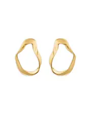Aqua Wavy Openwork Stud Earrings