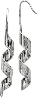 [JewelryWeb] Stainless Steel Swirl Long Drop Dangle Earrings 7mm Wide-Dangle Earring for Women