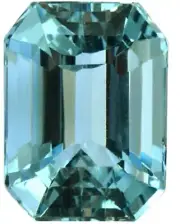 Natural Fine Sea Blue Zircon - Emerald Cut - Cambodia - AAA Grade