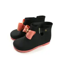 在飛比找樂天市場購物網優惠-雨鞋 雨靴 防水 童鞋 蝴蝶結 黑色 中童 no014