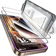LISEN for iPhone Screen Protector Auto Alignment Kit Premium Military Grade Shatterproof HD Tempered Glass Full Coverage Screen Protector Easy Installation 2 Pack (iPhone 16 Pro)