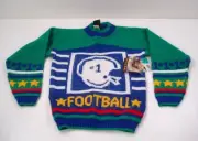 Rare Vintage Electric Kids NWT Size 7 Football Themed Sweater USA Kmart