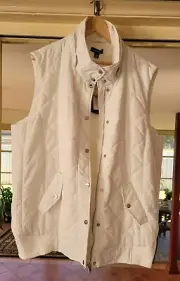 AUTOGRAPH - Womens Plus Size Vest Puffer Gilet Jacket White Winter Solid Relaxe