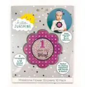 Hello Sunshine 1-Year-Old Today Milestone Flower Stickers 16-Pack Set