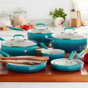 Nonstick Ceramic Cookware Set Gradient Blue, Pots and Pans Set Nonstick Ceramic
