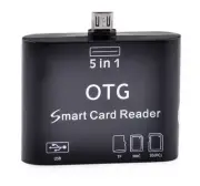 5 in 1 OTG Micro USB 2.0 Smart Card Reader Adapter For OTG Smartphone & Tablet
