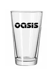 Oasis - Rock and Roll - 16 oz Pint Beer Glass Pub Barware Seltzer Cocktail Tea