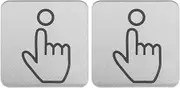 VGOL 2Pcs Acrylic Doorbell Sign Self Adhesive Ring Bell Sticker Waterproof Doorbell Label Accessories for Home Office 6x6x0.25cm Silver