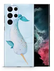 CASE COVER FOR SAMSUNG GALAXY|WATERCOLOR NARWHAL WHALE