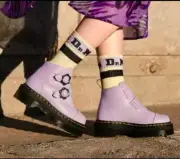 Dr Martens DEVON FLOWER PLATFORM Boots Lilac Milled Nappa Leather New With Box