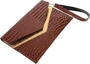 [CALLARON] Retro Pattern Handheld Clutch Purse for Women Chic PU Envelope Bag Stylish Evening Wristlet for Special Occasions Vintage Design for Everyday Use