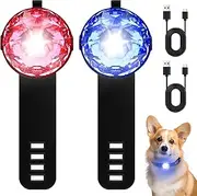Safety LED Flashing Light, Pack of 2 Light Pendant Dog, Dog Light, Safety Pet Lights with 3 Lighting Modes, Safety Light, USB Rechargeable, Waterproof, Dog Light Pendant for Running, 88 * 30,5 * 16