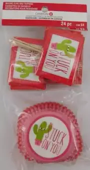 Celebrate It Valentine's Day Baking Cups and Toppers New Stuck On You Cactus
