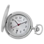 Gotham Men's Classic Stainless Steel Analog Quartz Date Covered Pocket Watch