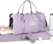 Pakembl Gym Bag Womens Mens with Shoes Compartment and Wet Pocket,Travel Duffel Bag for Women for Plane,Sport Gym Tote Bags Swimming Yoga,Waterproof Weekend Overnight Bag Carry on Bag Holdalls B11